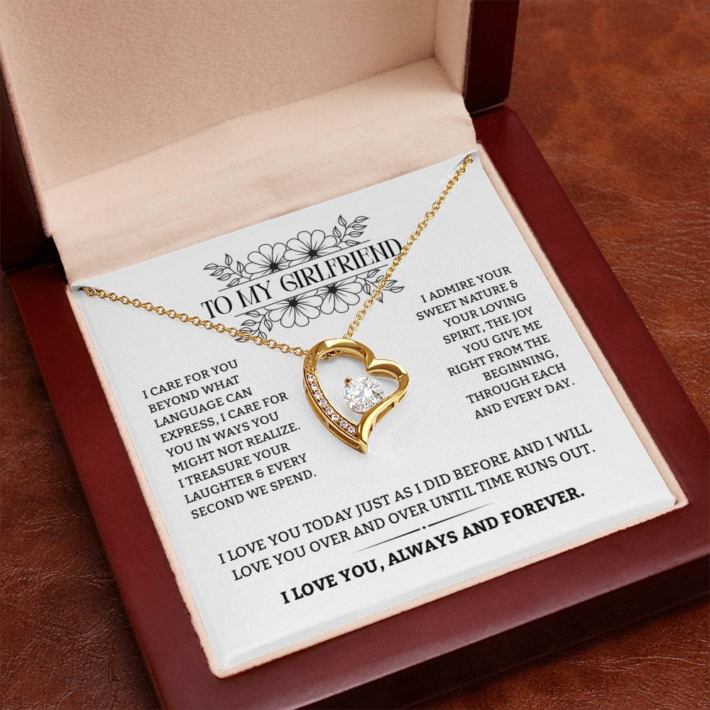 To My Girlfriend | I Care for You Beyond Words | Forever Love Necklace