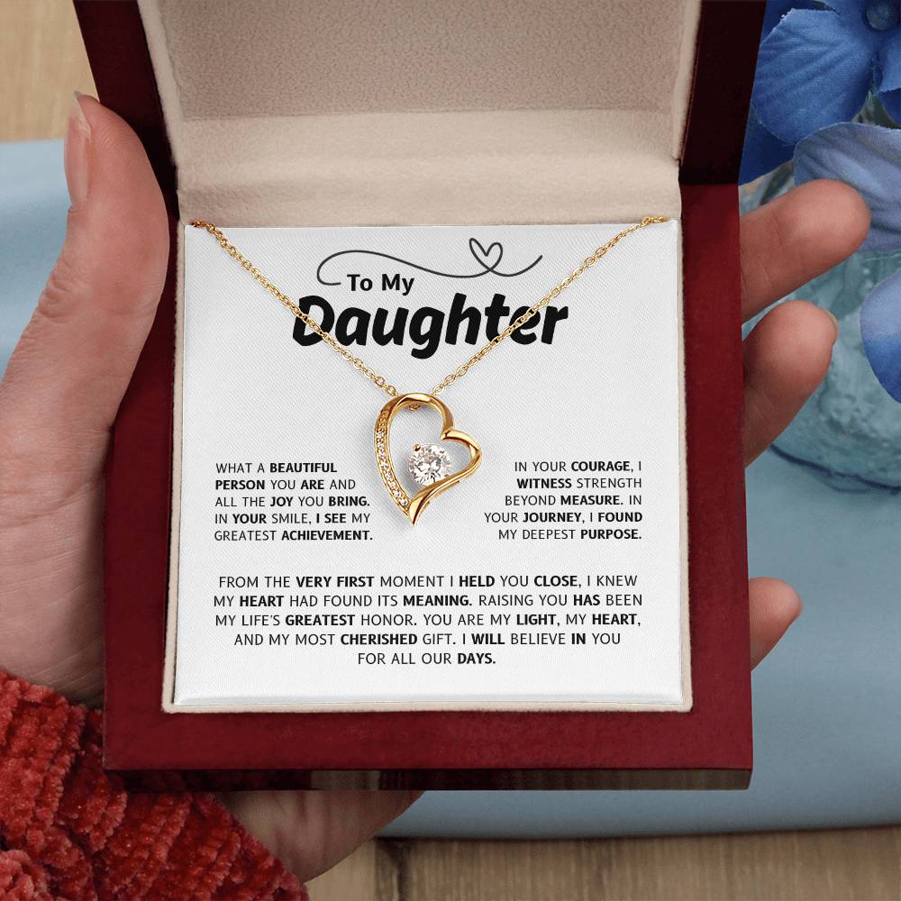 To My Daughter | A Timeless Keepsake From Loving Parents | Forever Love Necklace
