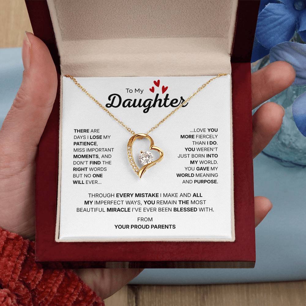 To My Daughter | Our Most Beautiful Miracle | Forever Love Necklace