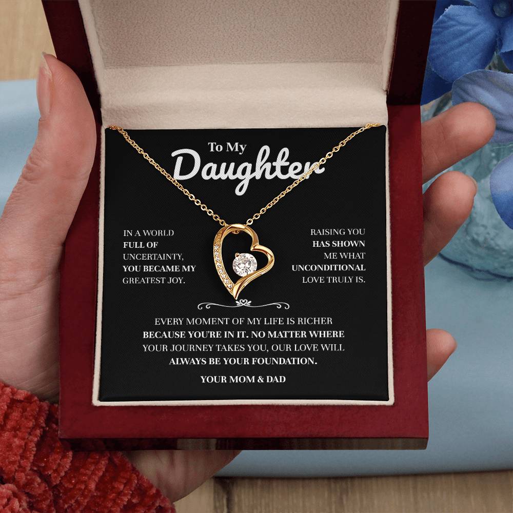 To My Daughter | A Meaningful Gift From Mom & Dad | Forever Love Necklace