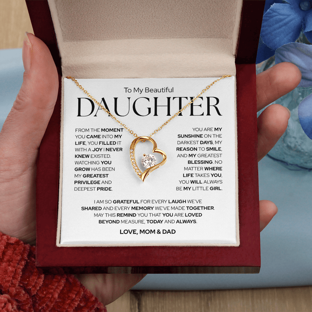 To My Daughter | A Gift of Love From Mom & Dad | Forever Love Necklace