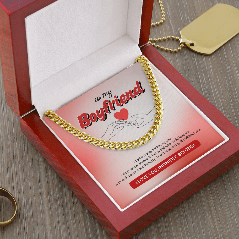 To My Boyfriend | Lucky to Have You | Cuban Link Chain