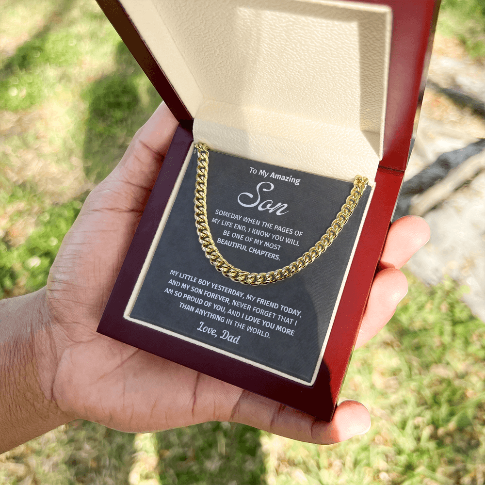 To My Son – Proud of You – Cuban Link Chain