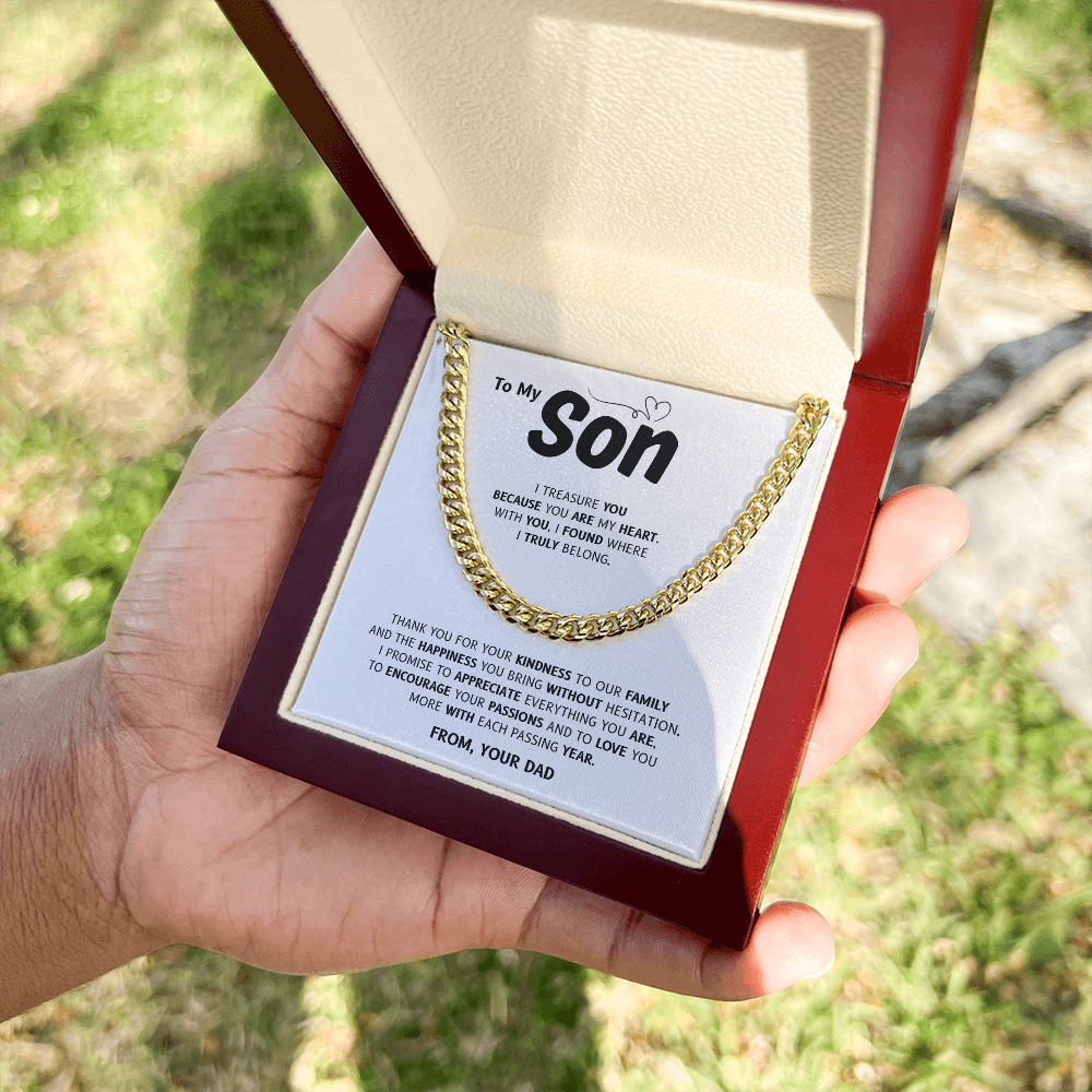 To My Son | You Are My Heart | Cuban Link Chain