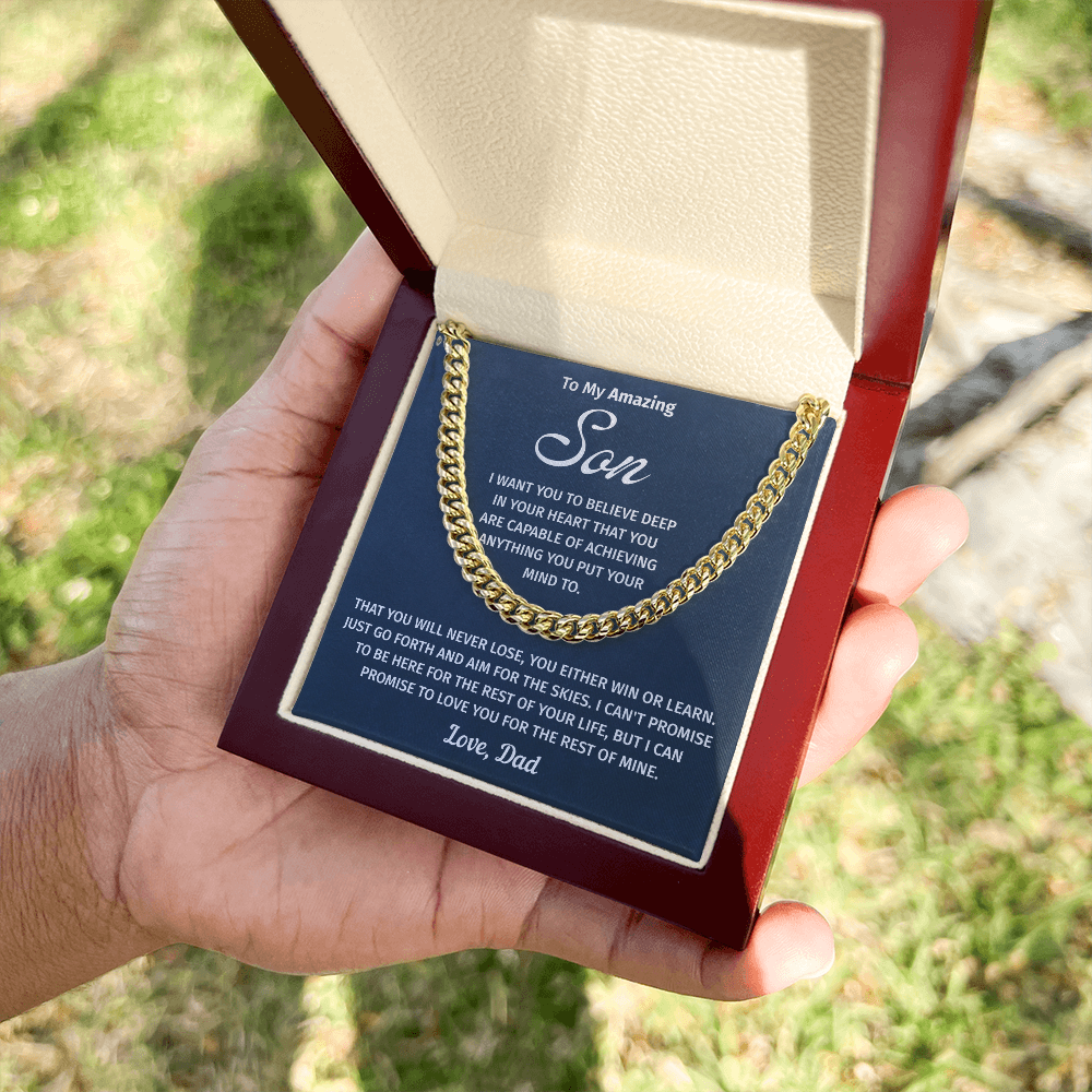 To My Son – Believe in Yourself – Cuban Link Chain