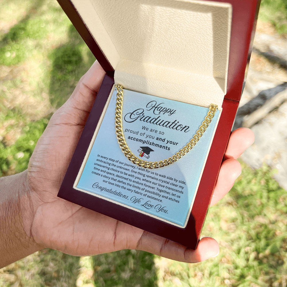 Happy Graduation – Proud of Your Accomplishments – Cuban Link Chain