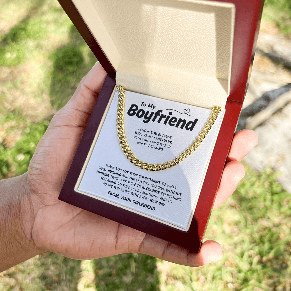 To My Boyfriend | My Safe Place Always | Cuban Link Chain