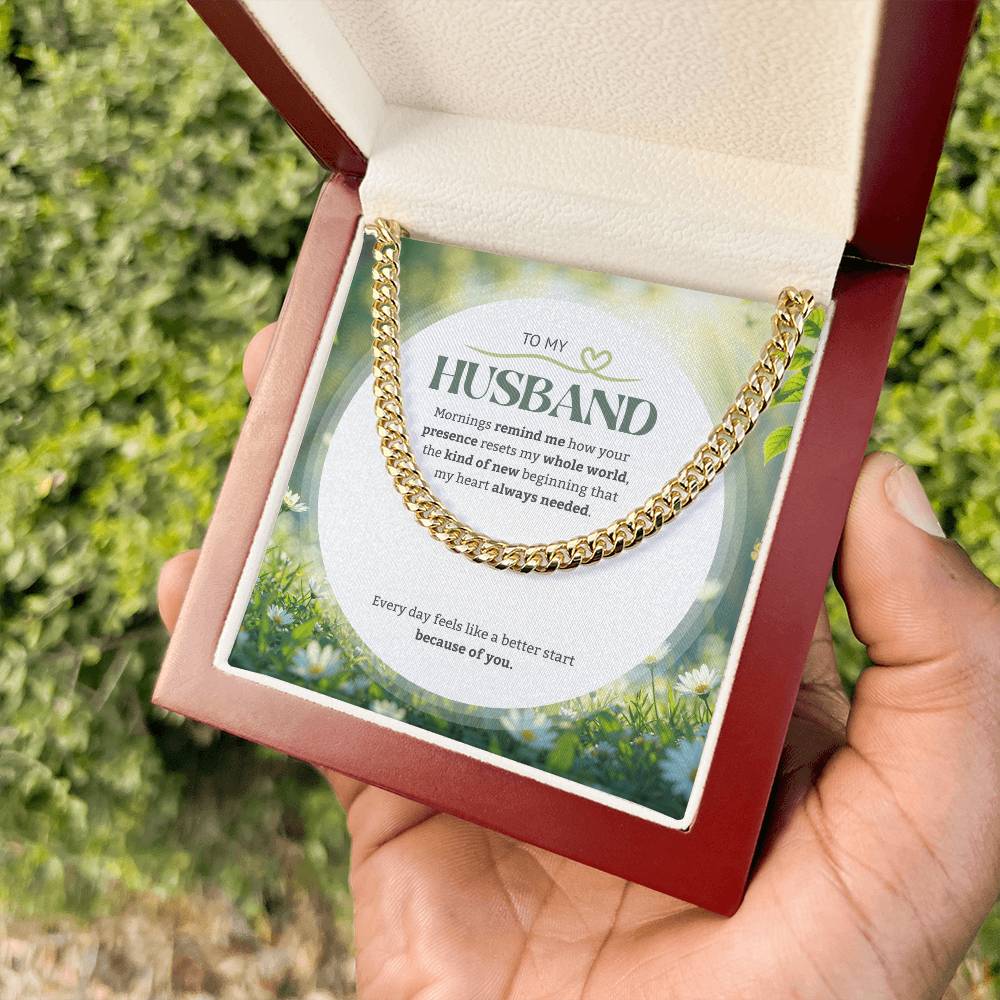 To My Husband | My New Beginning | Cuban Link Chain