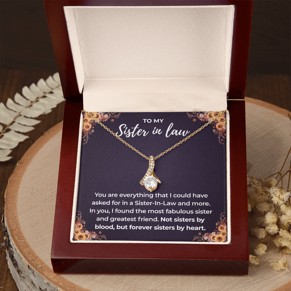 To My Sister in Law – Forever Sisters by Heart – Love Knot Necklace