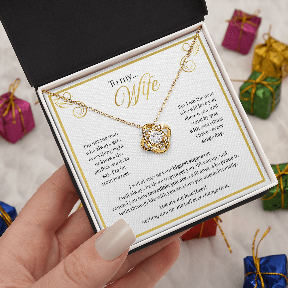 To My Wife | My Unconditional Love for You | Love Knot Necklace