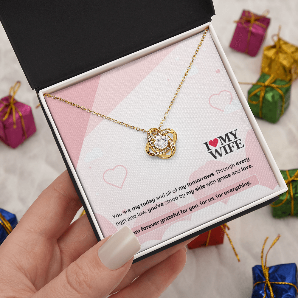 To My Wife | My Heart, My Strength, My Forever | Love Knot Necklace
