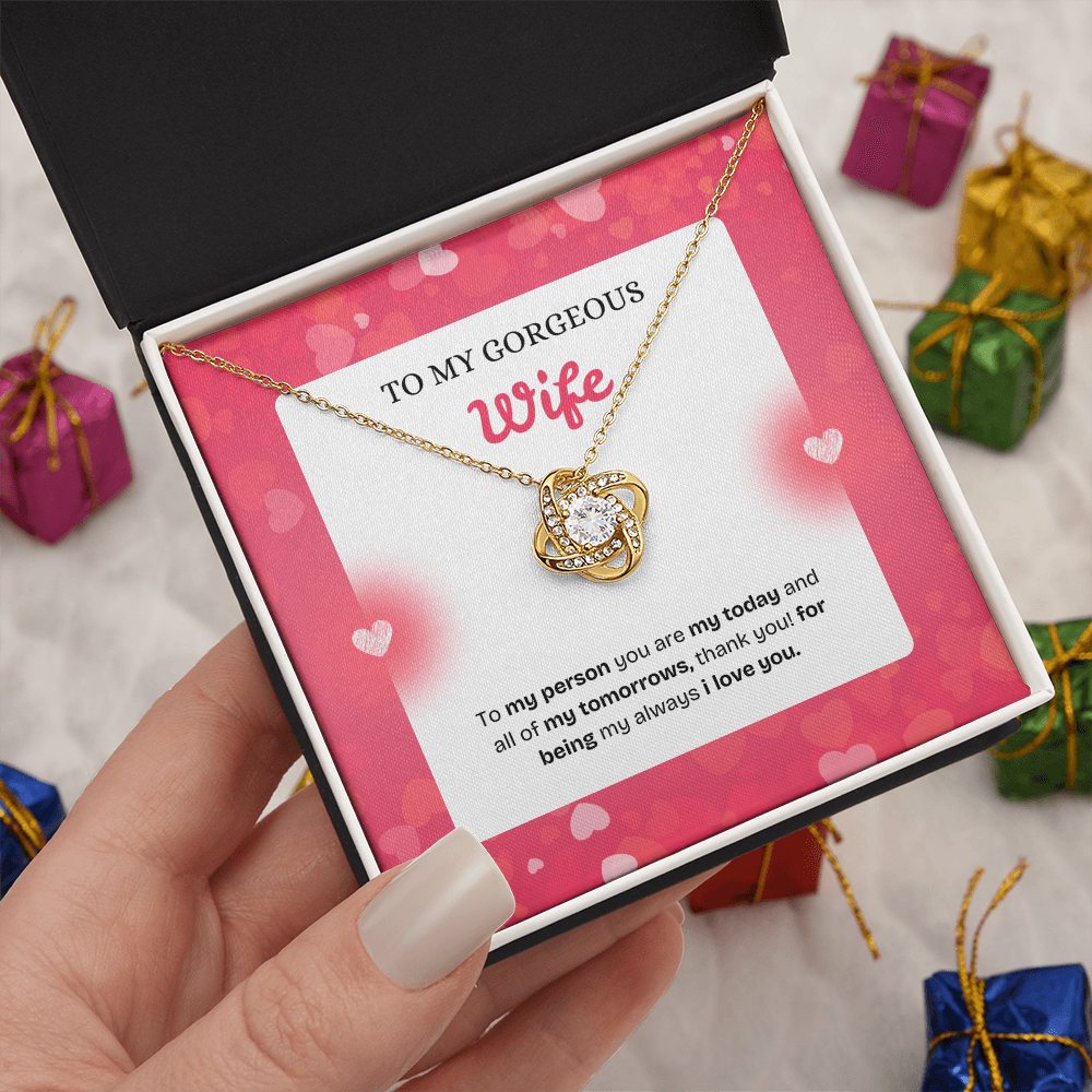 To My Wife | Thank You for Being My Forever | Love Knot Necklace