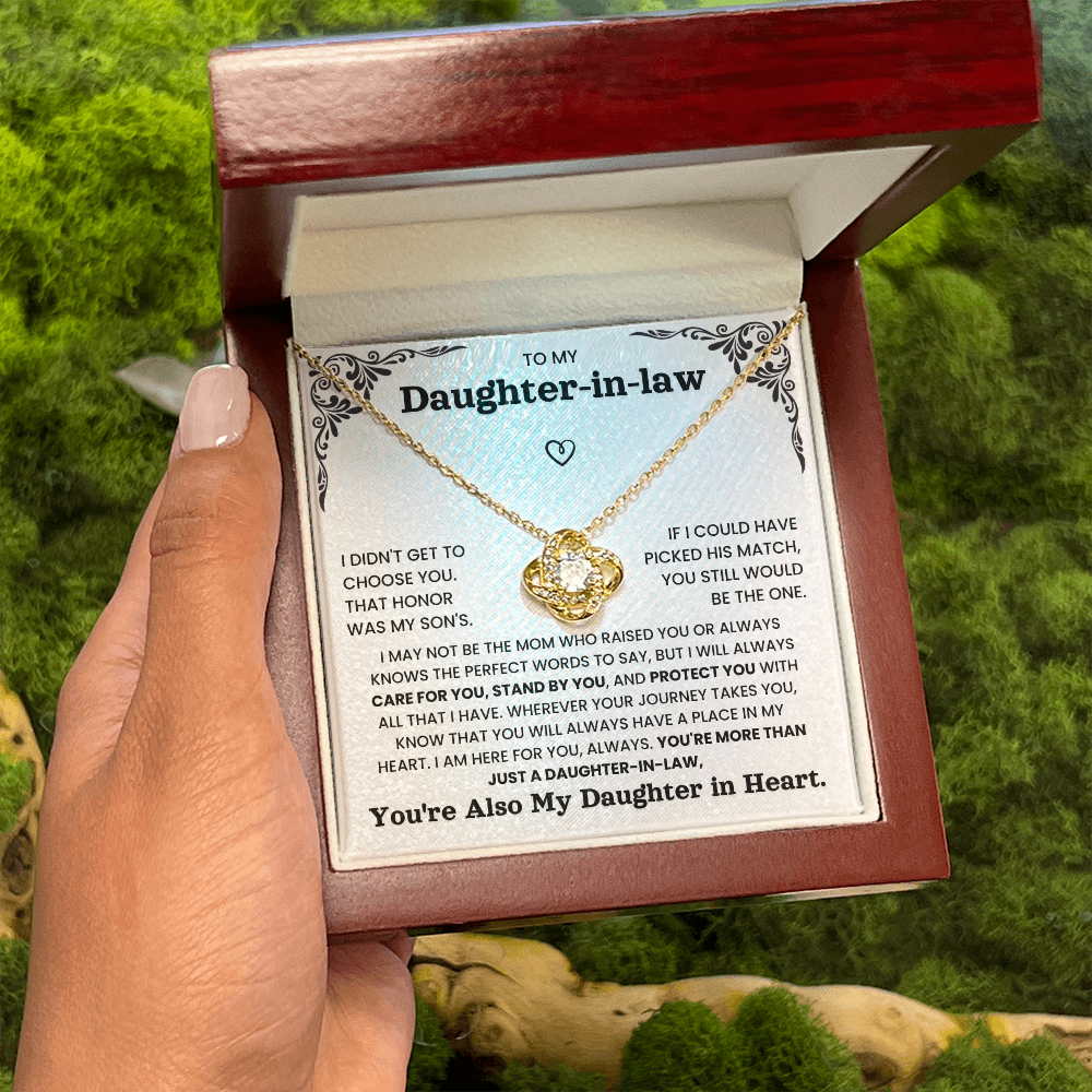To My Daughter-in-Law – My Daughter in heart | Love Knot Necklace