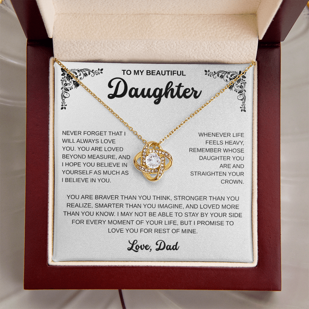 To My Daughter | A Father's Endless Love | Love Knot Necklace