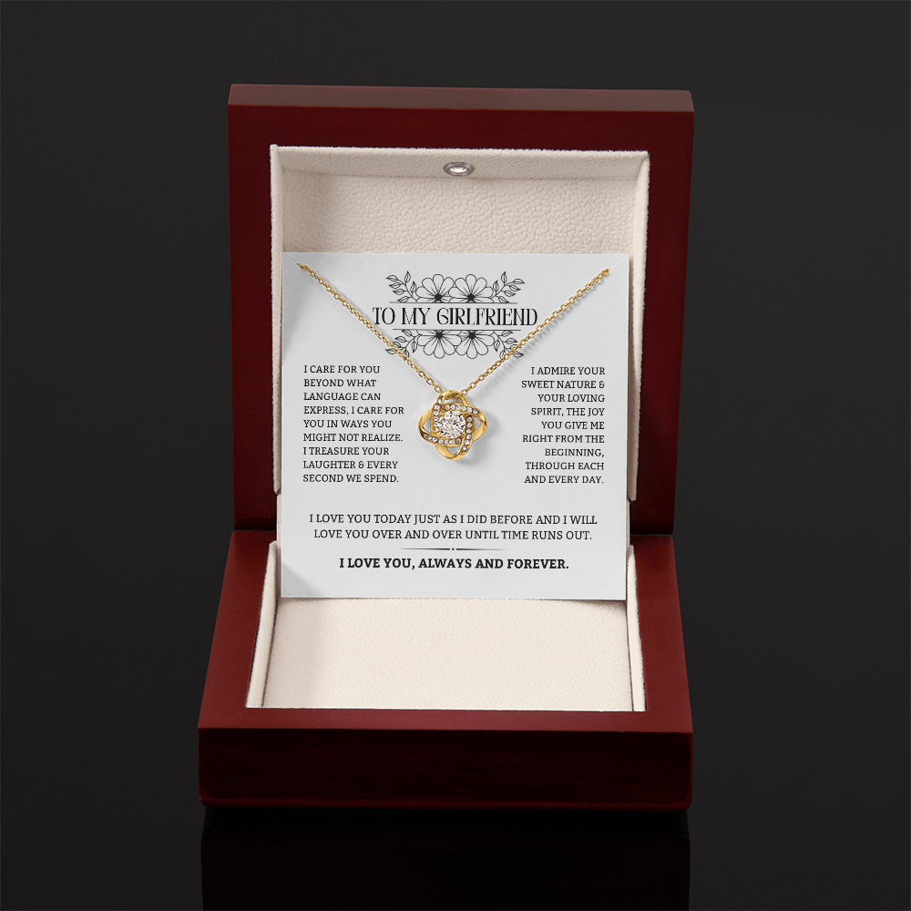 To My Girlfriend | I Care for You Beyond Words | Love Knot Necklace