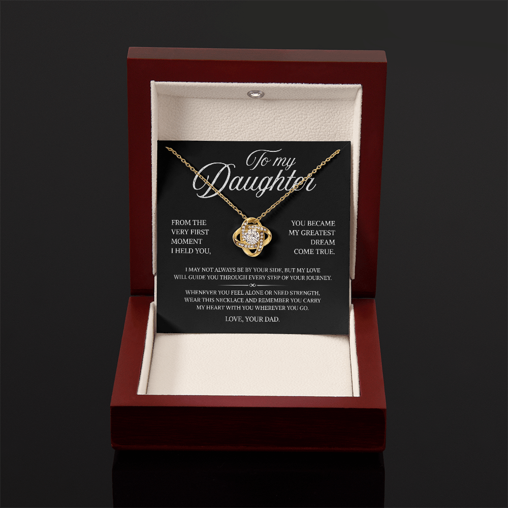 To My Daughter | A Father's Love That Guides You | Love Knot Necklace