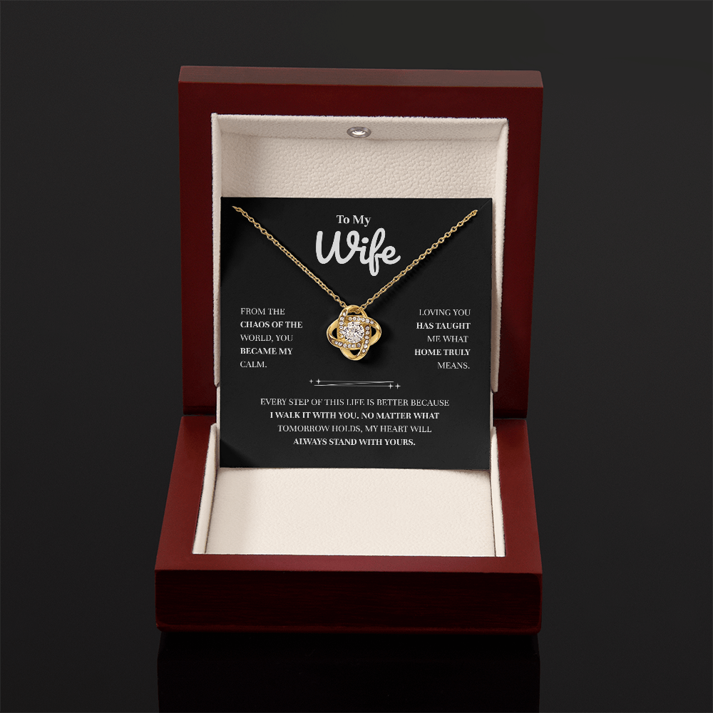 To My Wife | You Are My Place of Peace | Love Knot Necklace