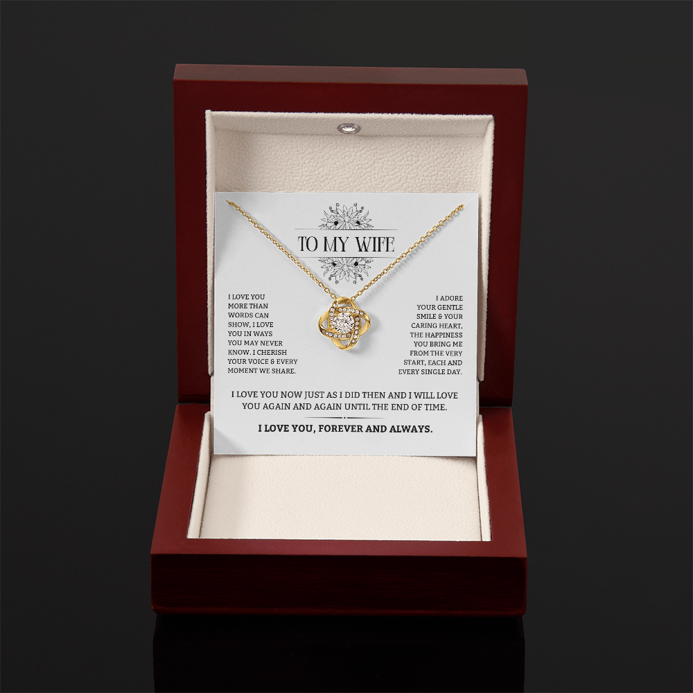 To My Wife | Forever and Always With You | Love Knot Necklace