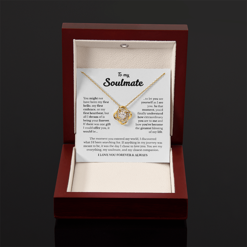 To My Soulmate | A Love Meant to Be | Love Knot Necklace