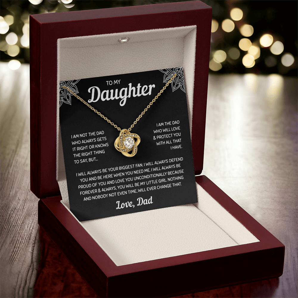 To My Daughter | A Father's Forever Love | Love Knot Necklace