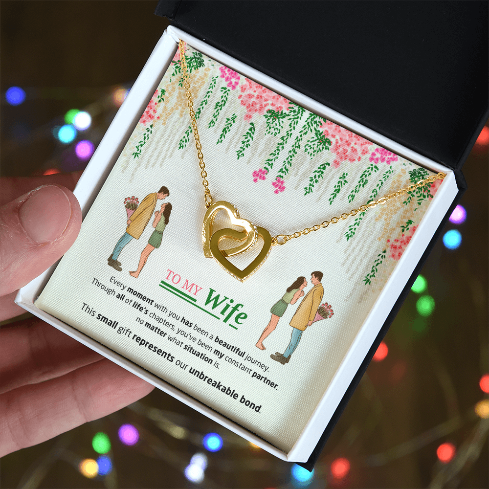 To My Wife | Our Unbreakable Bond | Interlocking Hearts Necklace