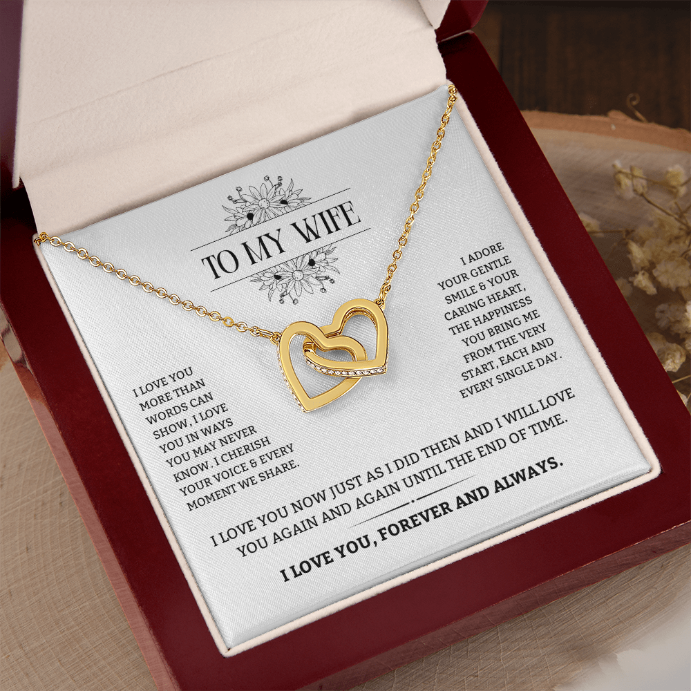To My Wife | Forever and Always With You | Interlocking Hearts Necklace