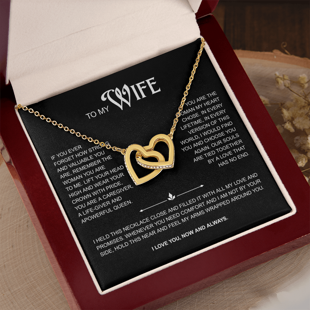 To My Wife | A Love That Has No End | Interlocking Hearts Necklace