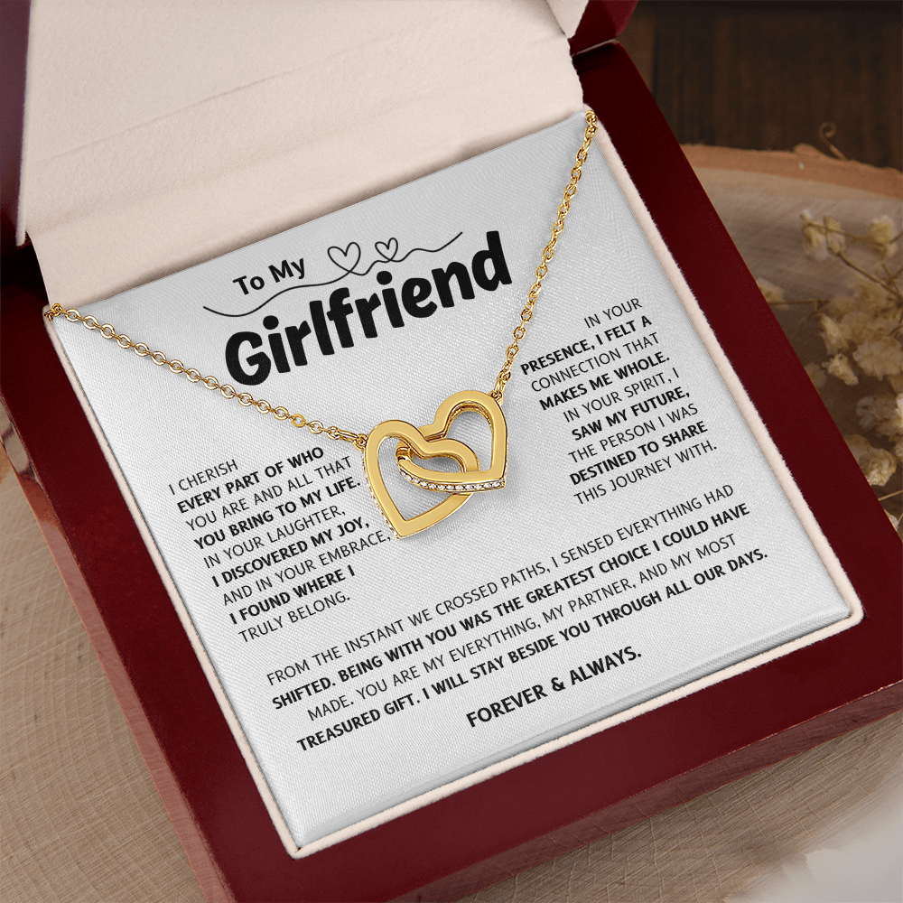 To My Girlfriend | The One I Chose and Cherish | Interlocking Hearts Necklace