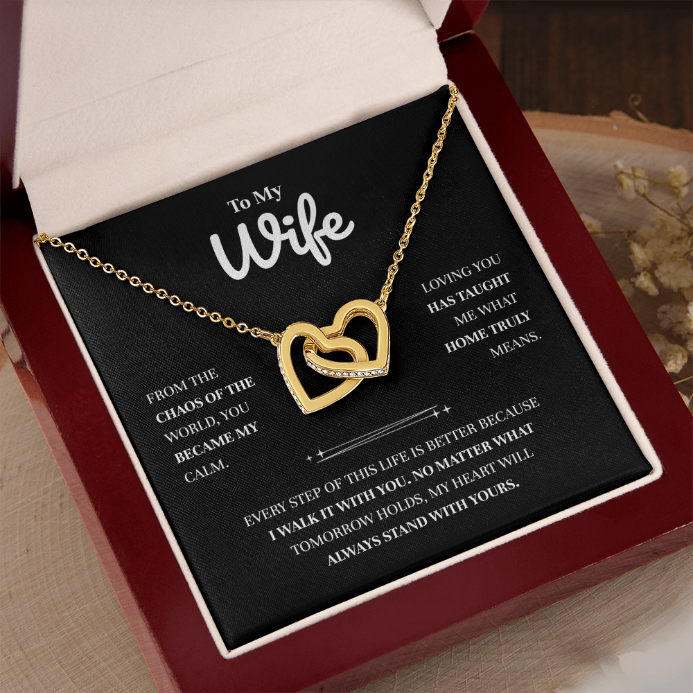To My Wife | You Are My Place of Peace | Interlocking Hearts Necklace