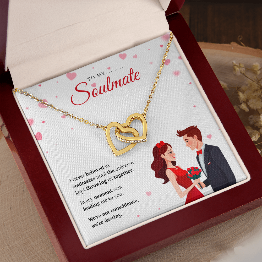 To My Soulmate | My Forever Favorite Person | Interlocking Hearts Necklace