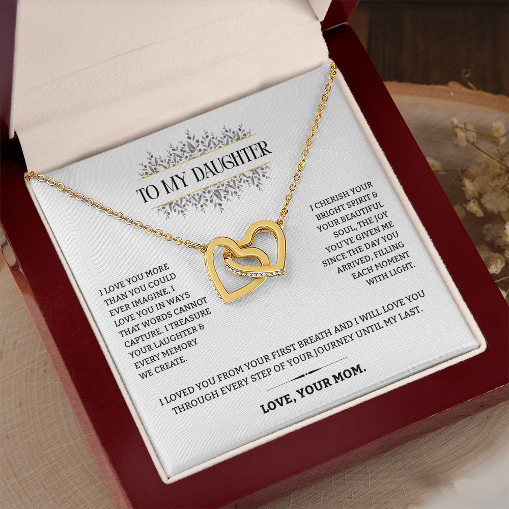 To My Daughter | A Mother's Endless Love | Interlocking Hearts Necklace