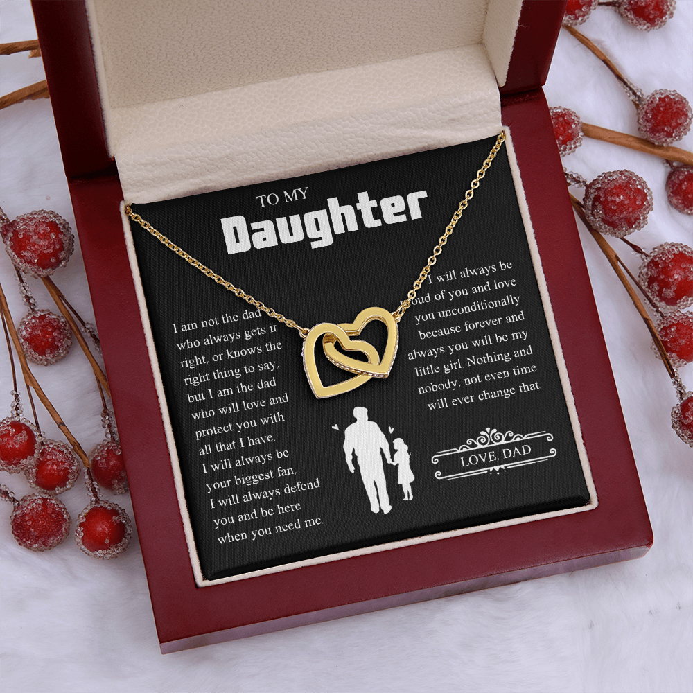 To My Daughter | From Dad with Love | Interlocking Hearts Necklace