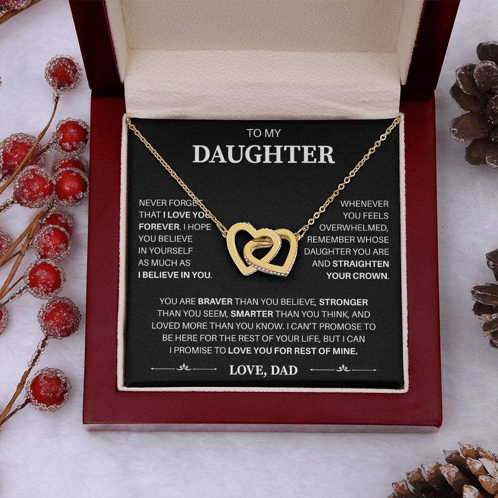 To My Daughter | Believe In Yourself Always | Interlocking Hearts Necklace