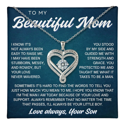 To My Beautiful Mom | Never Wavered Love | Love You Always Necklace