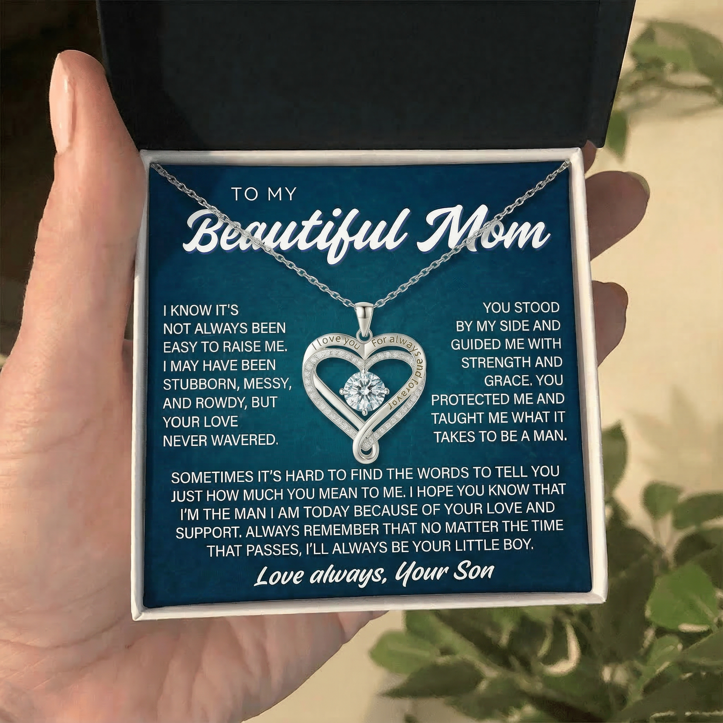 To My Beautiful Mom | Never Wavered Love | Love You Always Necklace