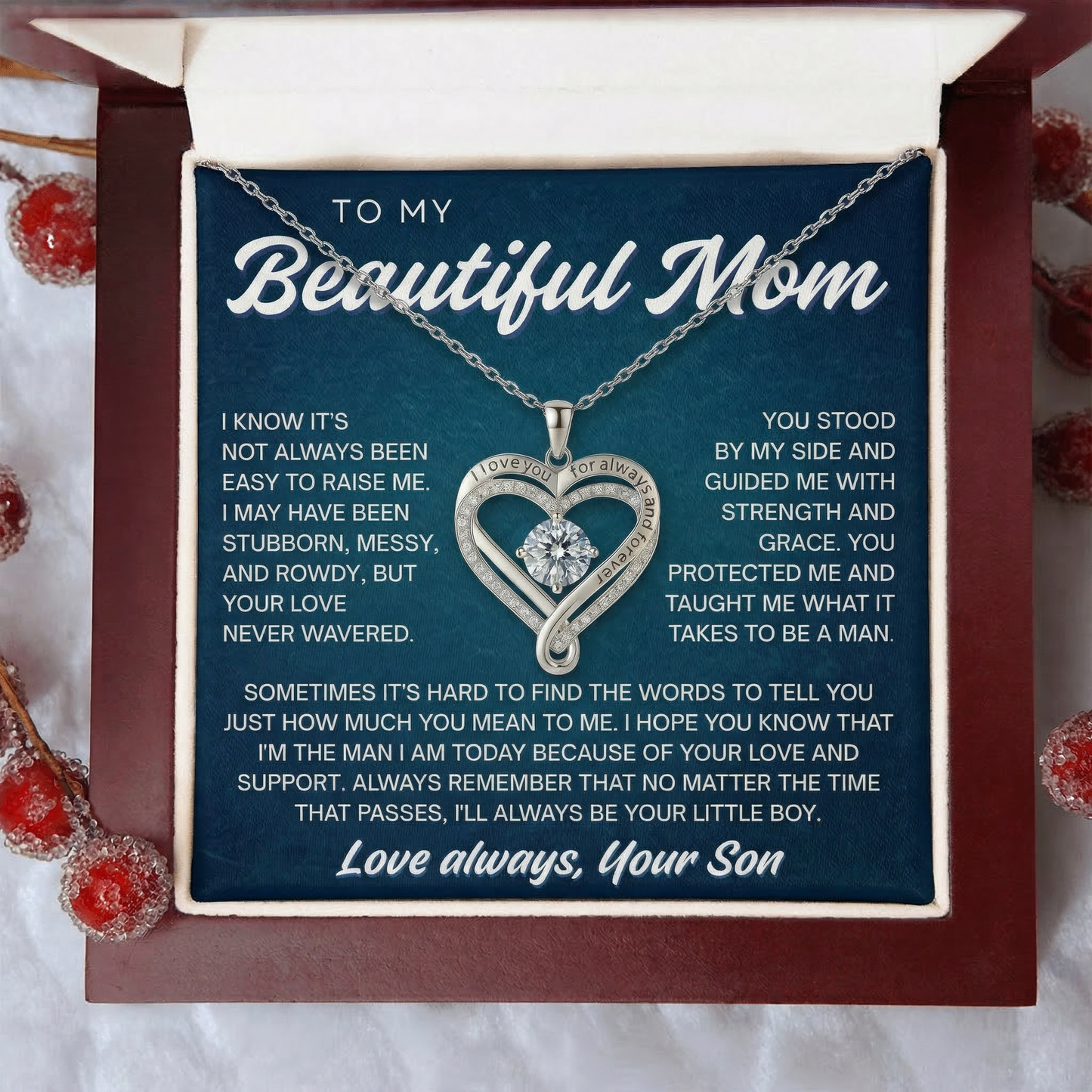 To My Beautiful Mom | Never Wavered Love | Love You Always Necklace