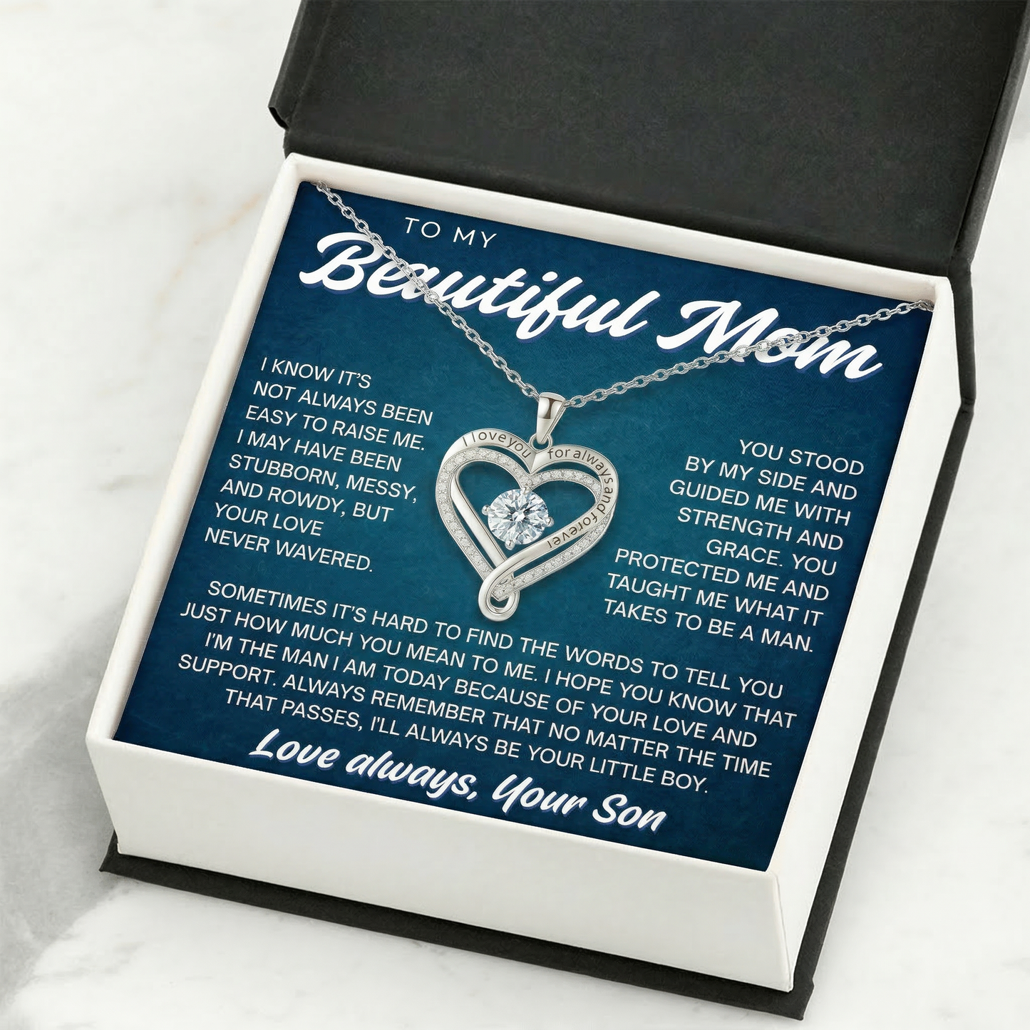 To My Beautiful Mom | Never Wavered Love | Love You Always Necklace