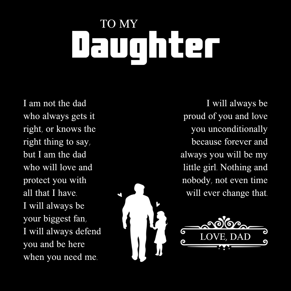 To My Daughter | From Dad with Love | Forever Love Necklace with Red Heart Rose Box
