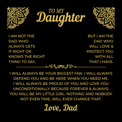 To My Daughter | Forever My Little Girl | Forever Love Necklace with Red Heart Rose Box