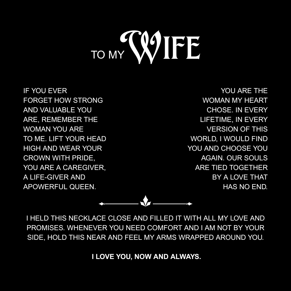 To My Wife | A Love That Has No End | Forever Love Necklace with Red Heart Rose Box