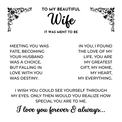 To My Beautiful Wife | It Was Meant to Be | Forever Love Necklace with Red Heart Rose Box