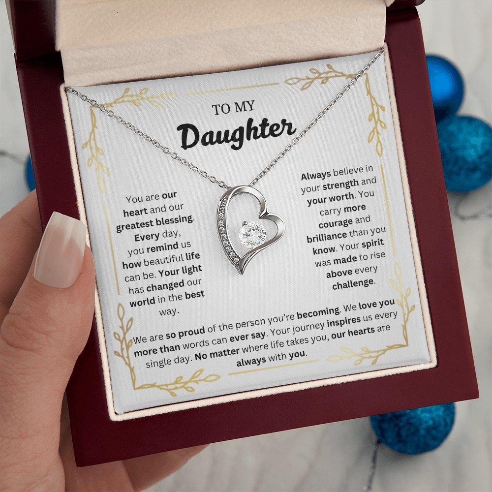 To My Daughter | Proud of the Person You're Becoming | Forever Love Necklace