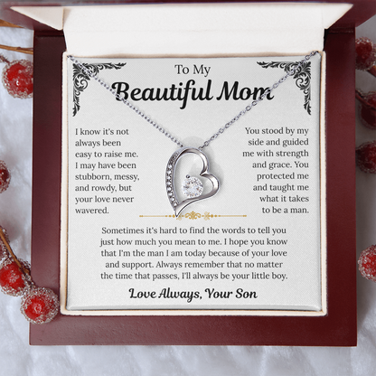 To My Beautiful Mom | Endless Love Always | Forever Love Necklace