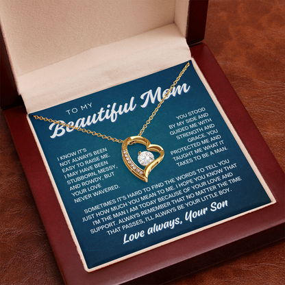 To My Beautiful Mom | Never Wavered Love | Forever Love Necklace