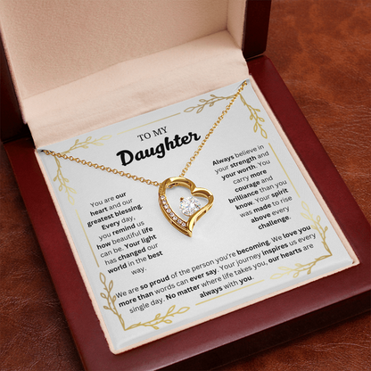 To My Daughter | Proud of the Person You're Becoming | Forever Love Necklace