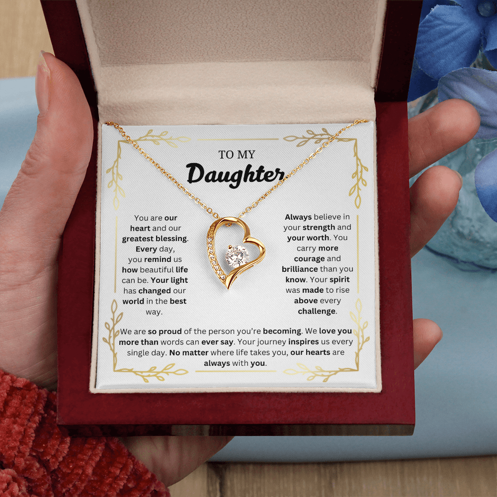 To My Daughter | Proud of the Person You're Becoming | Forever Love Necklace