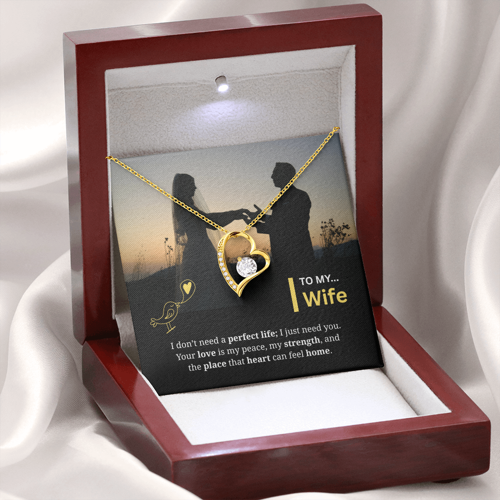 To My Wife | My Heart Feels Home With You | Forever Love Necklace
