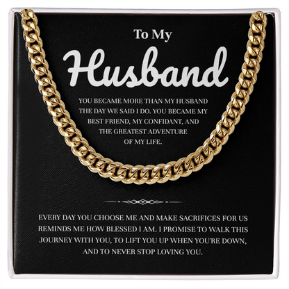 To My Husband | My Partner in Every Moment | Cuban Link Chain