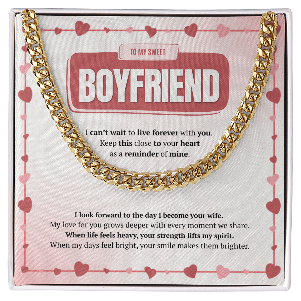 To My Boyfriend | Your Smile Makes Days Brighter | Cuban Link Chain