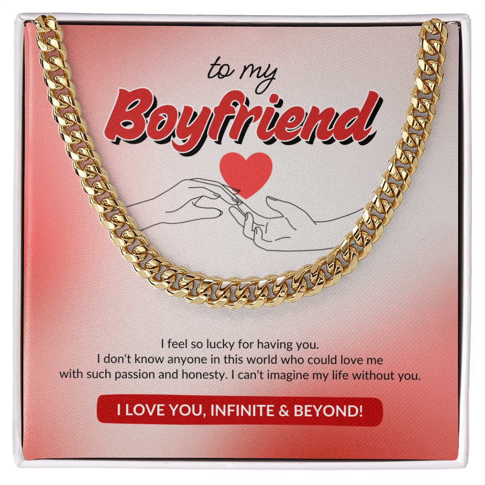 To My Boyfriend | Lucky to Have You | Cuban Link Chain